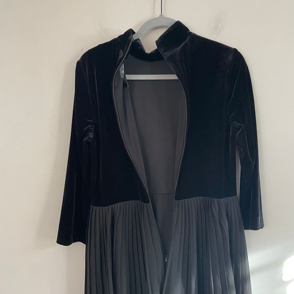 Adrianna Papell Velvet Top Fit and Flare Pleated
Chiffon Skirt Dress Size 8 - Picture 7 of 9